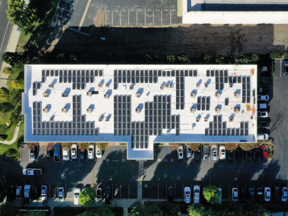 Top View - Largo Concrete Commercial Rooftop Solar - Irvine, CA