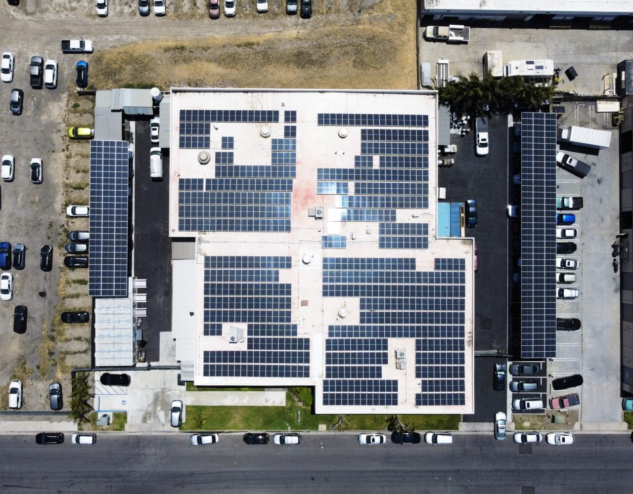 Top View - Precision Ferrites & Ceramics Commercial Solar - Huntington Beach, CA