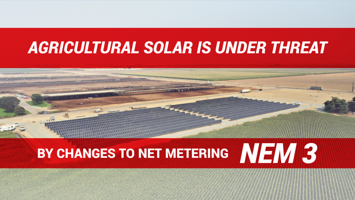 Argicultural Solar is Under Threat by Changes to Net Energy Metering (NEM 3)